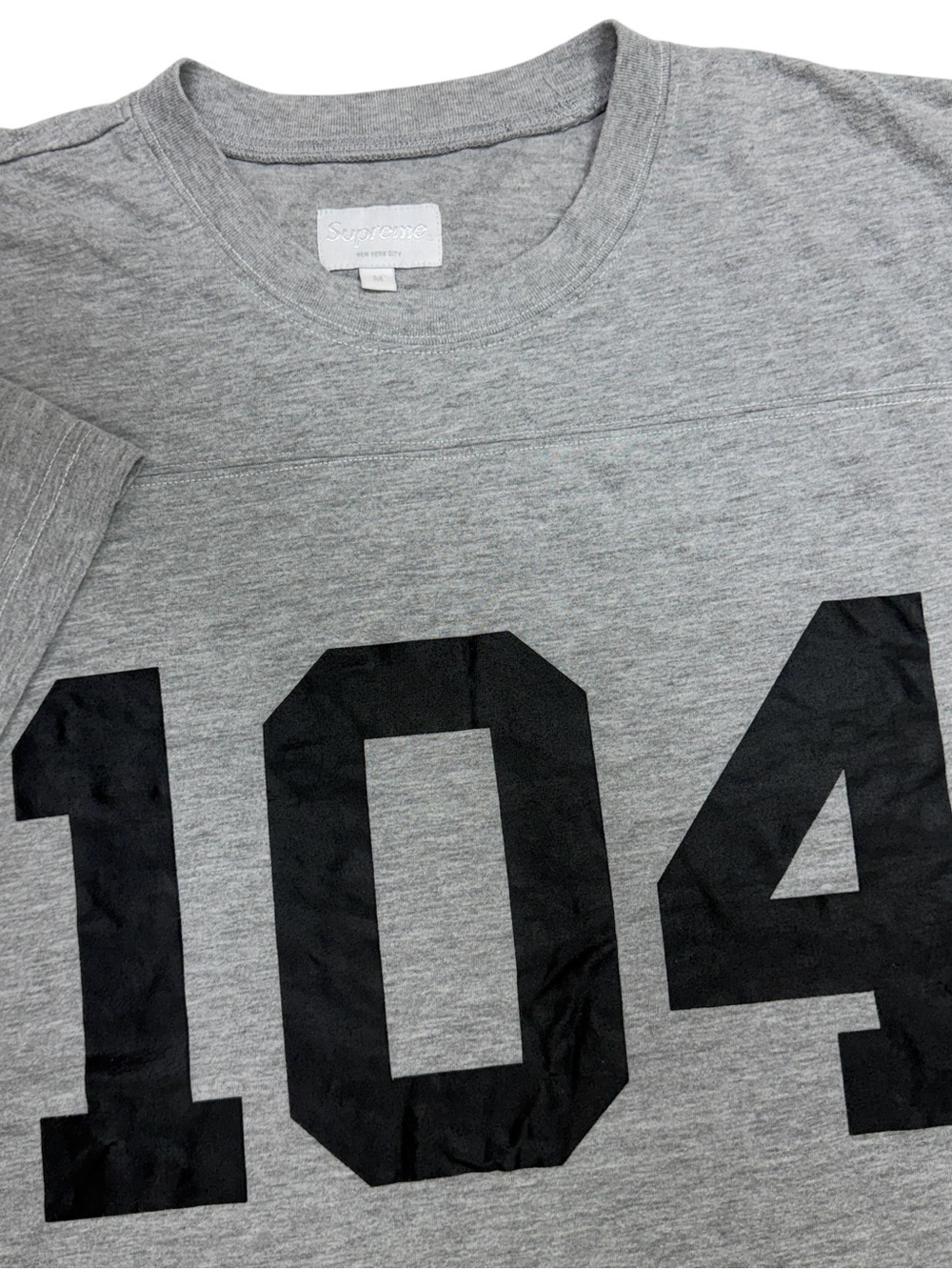 Supreme Shirt Mens Medium Grey 104 Football Top Graphic Logo Jersey Streetwear